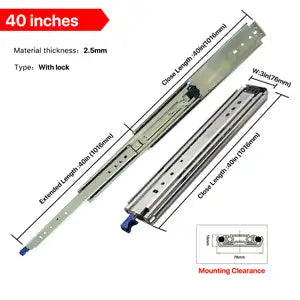 What is the stroke length (extension length) of the heavy - duty drawer slides?