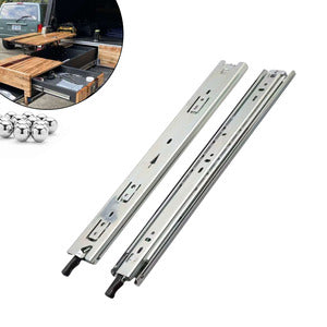 What are the size range for heavy duty drawer slides ?