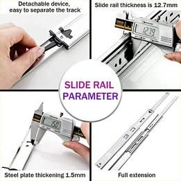 YM Heavy drawer Slides 51 mm Width Ball Bearing 150 lbs