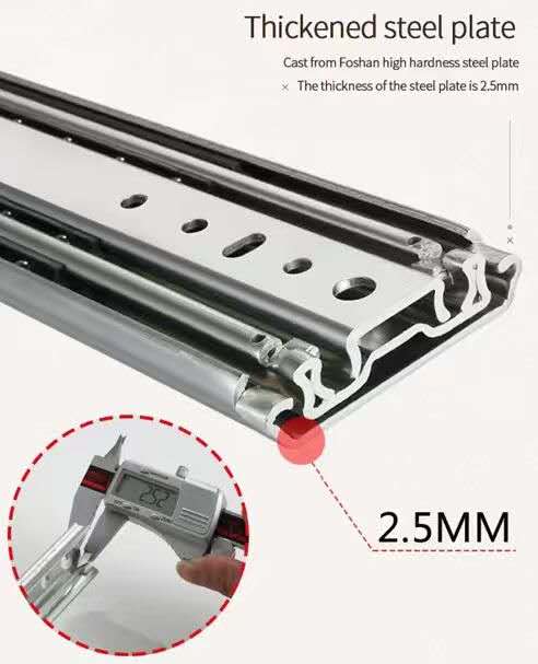 YM 76MM Width Heavy Duty Ball Bearing Drawer Slides 500 lbs