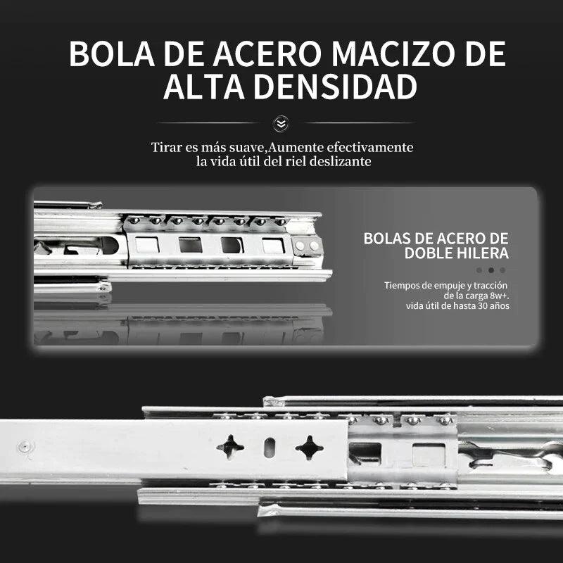 YM Heavy Duty Industrial Drawer Slides 53mm Locking 3 Fold Full Extension Ball Rails Bearing Capacity 120kg 1 Pair - YM HARDWARES CO., LTD