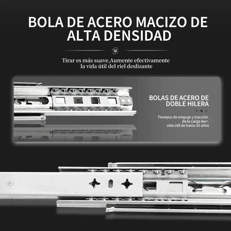 YM Heavy Duty Industrial Drawer Slides 53mm Locking 3 Fold Full Extension Ball Rails Bearing Capacity 120kg 1 Pair - YM HARDWARES CO., LTD